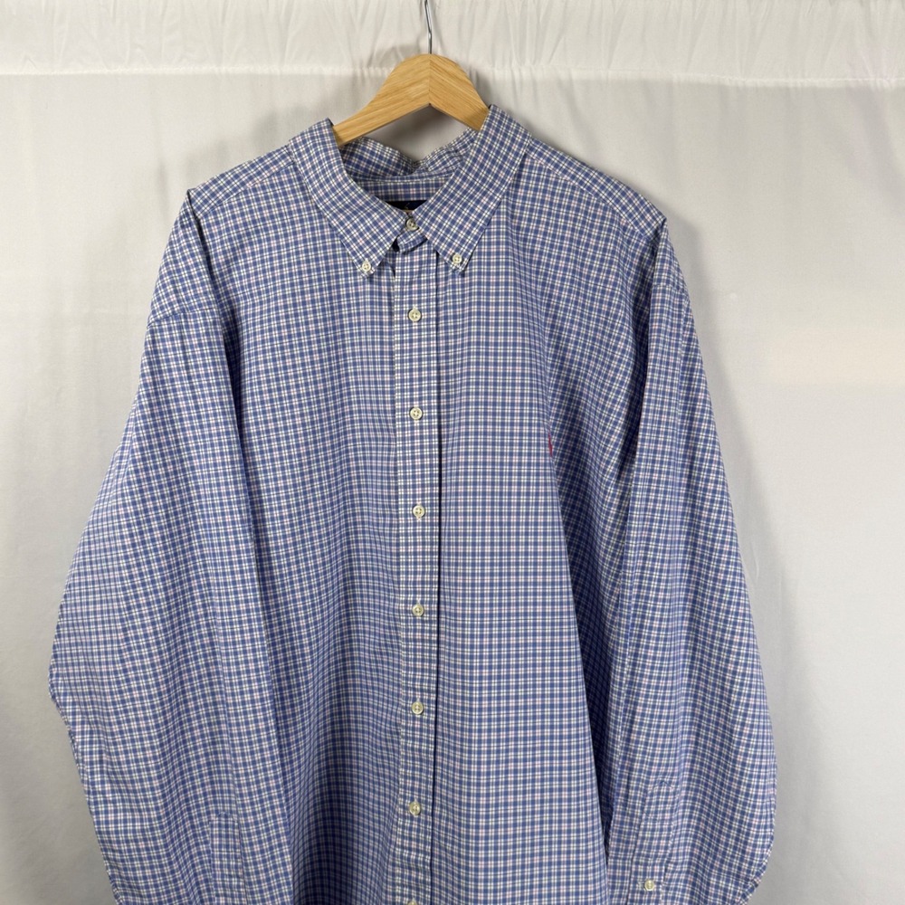 Ralph Lauren Tattersall Check Button Down Shirt Plaid Long Sleeve OCBD Mens 3XB - Picture 4 of 9